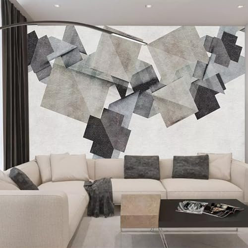 XLMING Retro Personalisierte Kreative Geometrische Grafiken 3D Tapete Dekorative Seidenoptik Speisesaal Arbeitszimmer Wohnzimmer Schlafzimmer Sofa TV Wand-150cm×105cm