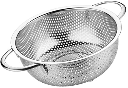 GETAJGHSD Colapasta Acciaio Resistente Con Doppi Manici Scolapasta Filtro Fine Per Riso Verdura e Frutta Scolapasta Per Cucina e Lavello Per Scolare Cibi Fritti e Verdure