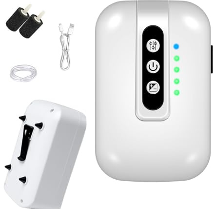 Pompe à Air pour Aquarium - Pompe à Bulles silencieuse pour Aquarium - Aérateur d'Oxygène Portable Rechargeable par USB pour Appât Vivant Hydroponie Bassin d'eau Douce en Extérieur