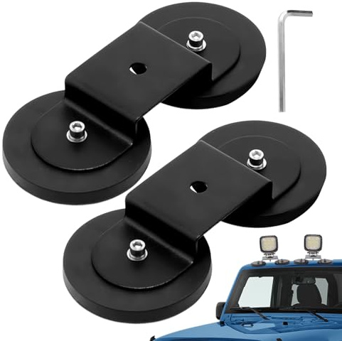 Générique Supports pour Lampes | 2 Pièces Support Lampe LED à Base Magnétique,Fixation Solide sans Perçage pour Projecteurs SUV Camion Toit Extérieur