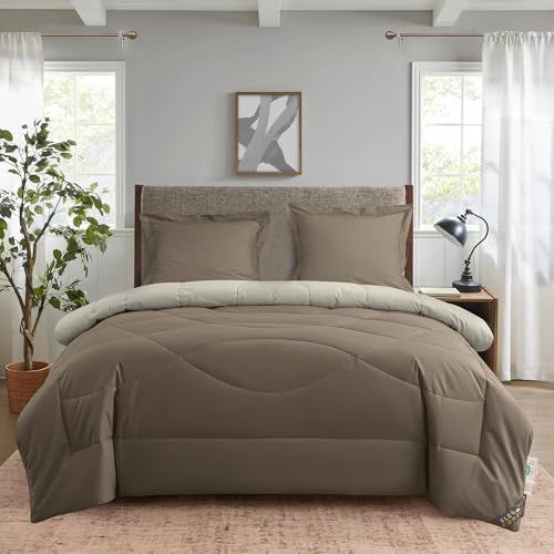SLEEP COMFY 4 Jahreszeiten Bettdecke ohne Bezug 135x200cm Baumwolle & Mikrofaser Steppdecke + Kissenbezüge, Atmungsaktiv & Washbar, Oeko-TEX Zertifiziert