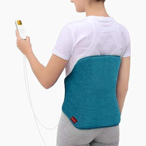 Comfytemp Fascia Riscaldante Schiena Extra Large, 9 Livelli Temperatura, Timer 11, Scalda Schiena Elettrico, 39x61 cm Termoforo Lombare per Schiena e Adome, Lavabile, Regalo (Max: 120 cm)