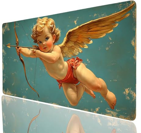 Ange Tapis de Souris Éros Imperméable Tapis de Souris XXL 1400x600x3mm, Gaming Mouse Pad Améliorer la Précision et la Vitesse, Mouse Pad pour Bureau Gamer Clavier sans Fil Pc Portable Cadeau JXL-2538