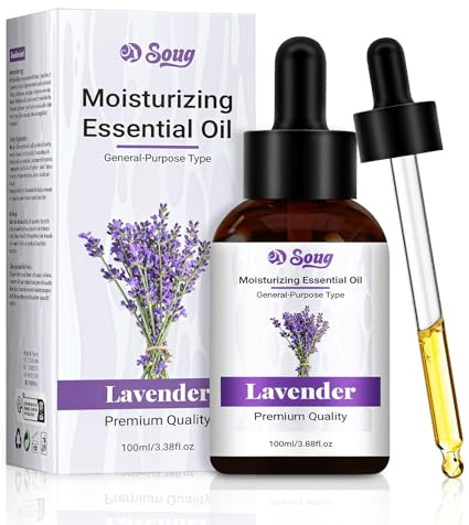 100ml Aceite Esencial De Lavanda,Aceite esencial de para Masaje,Aromaterapia Relajante,Para Cuidado de la Piel,Aroma Difusor,Ayuda a Dormir Mejor, para Uso Corporal
