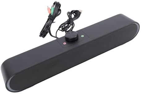 SUNGOOYUE Desktop Speaker, PC Soundbar Compact Computer Speaker 3.5mm USB Sound Input with Bass Technology for Laptop Tablet Phone Smart Devices