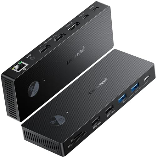 USB C Docking Station Triple Monitor, Lemorele 13 in 1 Laptop Docking Station with 2* 4KHDMI,DP/Displayport, 4*USB, USB-C 3.0, Gigabit Ethernet,100W PD,SD/TF, Audio for Dell HP Lenovo Surface MacBook