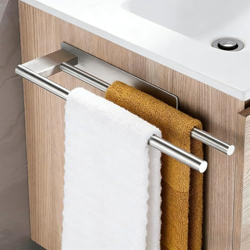 FALSKT Porte Serviette sans Percage en Acier Inoxydable 304 Argent 39CM