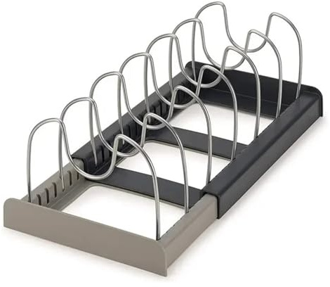 Expandable Stainless Steel Storage Rack, Multifunctional Kitchen Cabinet Organizer Holder for Pan Pot Lid Cutting Board Baking Tray, Drying Dish Rack Countertop Caddy