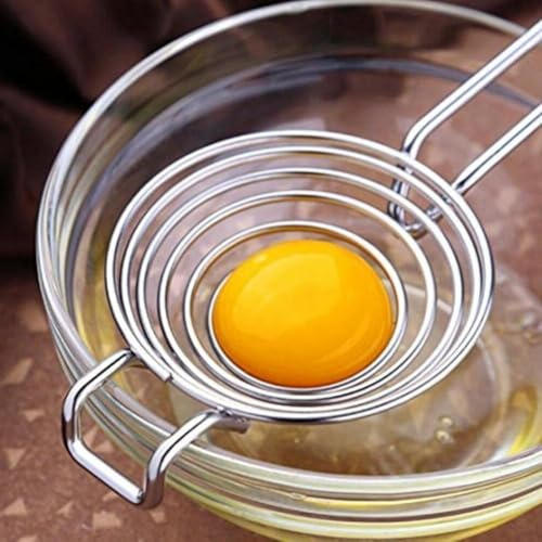 Silver Egg Separator, Yolk White Separator Tool, Food Grade Stainless Steel Egg Divider Egg Sieve Egg Extractor, Kitchen Gadget Cooking Baking Tool, Kitchen and Dining
