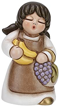 THUN - Donna con Frutta - Versione Bianca - Statuine Presepe Classico - Ceramica - I Classici