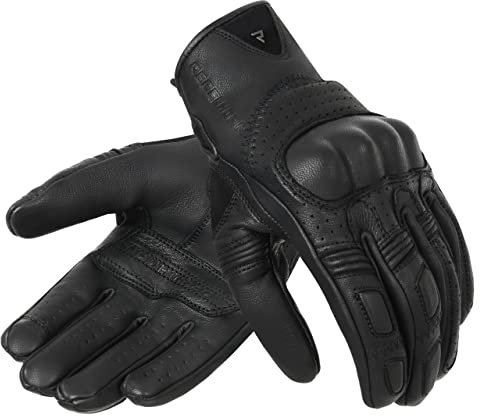 REBELHORN Thug II Motorradhandschuhe Herren | Ziegenleder | Perforiert | SAS-TEC Paneele zur Absorption von Schlag | Atmungsaktives Futter | Unterstützung für Touchscreens