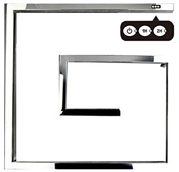 SHUGUANG Scaldasalviette Elettrico Bagno, Radiatore Scaldasalviette con Timer Cromato Termoarredo Elettrico in Acciaio Inox 304, Portasciugamani da Parete Stendino Elettrico, 80×60×12cm,Plug in
