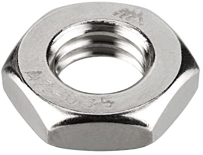 meinschraubenversand.de - Sechskantmuttern (niedrige Form, mit Fase) M12 nach DIN 439 / ISO 4035 - Halbmuttern A2 V2A rostfreier Edelstahl - flache Standardmutter - M12 10 Stück