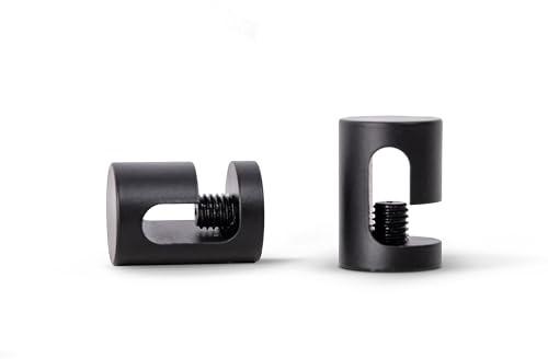 Paco Home Lampenaufhängung Deckenpin Pendelleuchte Decke Affenschaukel Kabelhalter Baldachin Deckenhaken Kabeldurchführung, Lampenart: Kabelclips, Farbe:Schwarz 2er Set