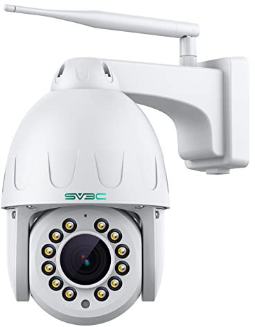 SV3C PTZ WLAN Überwachungskamera Aussen 15X Optischer Zoom 5MP Auto Tracking Flutlicht Farbe Nachtsicht IP Wireless Kamera, 2-Wege Audio, Metal Shell, RTSP, FTP, ONVIF, SD Card Record, Remote