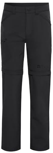 Jack Wolfskin Unisex Kinder Safari Zip Off Pants K Outdoorhose, Schwarz, 164 EU