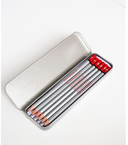 Hahnemühle Bleistiftbox, 6 Bleistifte in verschiedenen Härtegraden, Metallbox
