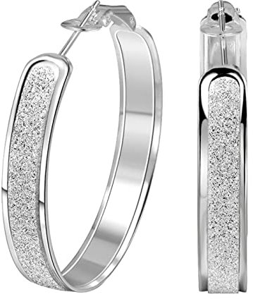 Ayoiow Mädchen Ohrringe Nickelfrei, Ohrringe Kupfer Hohl Kreis Ohrschmuck Indisch Silber