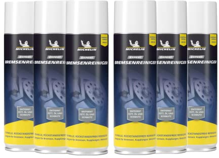 MICHELIN EXPERT Bremsenreiniger Spray – Reinigt & Entfettet Bremsen, Kupplungen, Motorteile | Für Auto, Motorrad & Fahrrad | 6 x 500 ml Spraydose | Bremsenreiniger Spray – Reinigt & Entfettet Bremsen, Kupplungen, Motorteile | Für Auto, Motorrad & Fahrrad