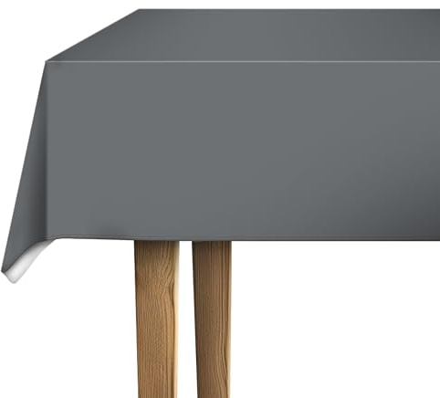 d-c-fix mantel hule mesa PVC-free Acero Gris - antimanchas resinado impermeable moderno - plastico - para interior y exterior - 140 cm x 180 cm rectangular