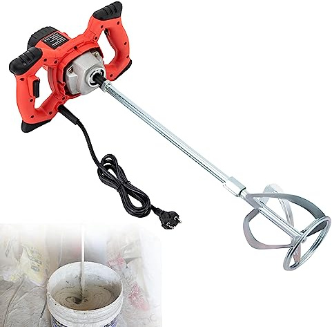 Rührwerk Quirl Mörtelrührer 6 Gang Elektrisch Handrührgeräte Rührgerät Betonrührer Mörtel Betonrührer Spiralstange Betonrührer mit Ergonomische Handgriffe 1500W