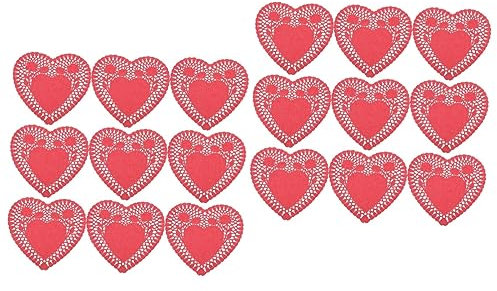 BESTonZON 200 Blatt Love Ölabsorbierende Blätter Runde Weiße Tischdecke Hochzeitsdekoration Miniatur-Dekoration Papierdeckchen Verschiedene Größen Kleine Papierdeckchen