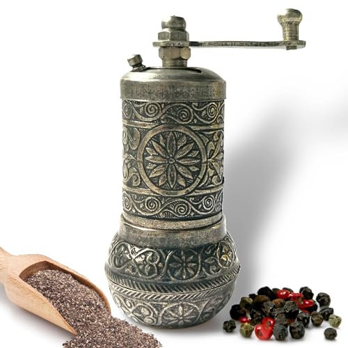 Pepper and Spice Grinder - Manual Mill for Herbs and Coffee Beans (Smoke Gray)