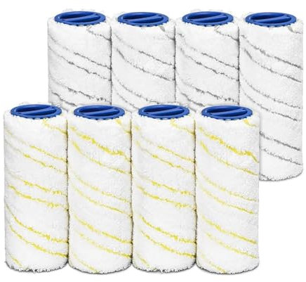 EtliN 8-teiliges Ersatzteil-Rollenset, kompatibel mit Karcher FC7 FC5 FC3 FC3D EWM2 Elektro-Hartbodenreiniger, Ersatzrollen