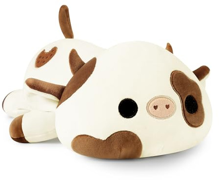 Onsoyours Cute Cow Plushie, Soft Stuffed Cookies Cow Squishy Plush Animal Toy Pillow for Kids (Cookies Cow, 12)