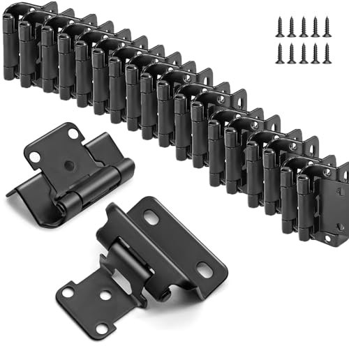 Cokritsm Bisagras de Gabinete Armario, Bisagras Puertas Madera Hidraulicos Bisagras Negras para Muebles Puerta Bisagras Pequeñas Acero aleado 30pcs