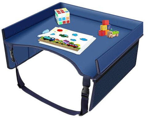 Baby Autositz Reisetablett | Baby Autositz Tablett | Tragbarer Schreibtisch für Kinder - Must Have für Reisen auf der Straße mit verstellbarem Gurt und Tasche, Tisch | Langstrecken Kinder Reisetablett Für Autositz Roadtrip, Aktivitäten, Essen, Malen, Auto, Flugzeug, Outdoor, Kinder, ,