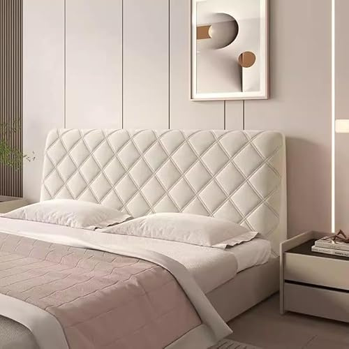 WJHDWYD Copri Testata Letto Universale, Addensare Anti-Graffio Anti-Polvere Copertura Testiera Letto Matrimoniale, Fodera Protezione Elastica Lavabile Per Decorazione Camera(White 1,170cm(66.9inch))