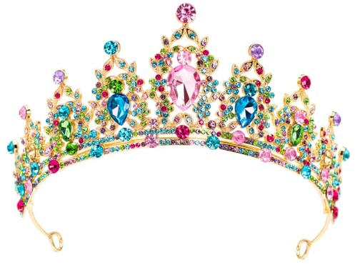 Mädchen Kristall Tiara Hochzeit Braut Frauen Prinzessin Stirnband Krone Haarschmuck für Geburtstag Party Festzug Abschlussball Königin Kostüm Bühnenauftritte