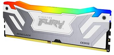 Kingston FURY Renegade DDR5 RGB Argent/Blanc XMP 24Go 8400MT/s CL40 CUDIMM Mémoire pour PC de Gamer Module Simple - KF584CU40RWA-24