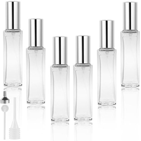 LOPHE Nebulizzatore Profumo, 6 Pz 20 ml Atomizzatore Profumo Bottiglia di Profumo Vuota, Vetro Nebulizzatore Profumo Contenitore Profumo per Viaggiare, Festa, Vita Quotidiana(trasparente)