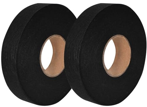 Lunaanda 2PCS Bande Thermocollante 64 mètre Rubans Thermocollant largeur 20 mm, Ruban de Ourlet, Ruban Thermocollant sans Couture, Ruban de Ourlet pour Vêtements Repassage et Fixation (Noir)