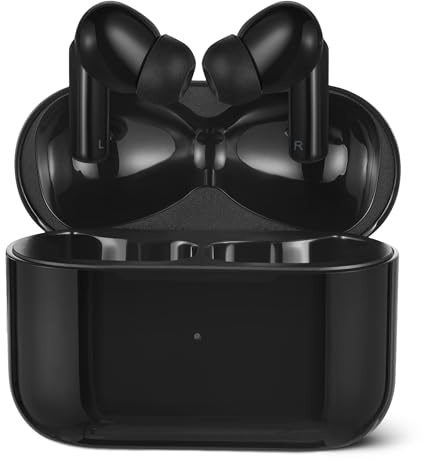 Amazon Basics Wireless Bluetooth 5.4 Headphones, In-Ear with Microphone, True Wireless Earbuds, IPX4 Waterproof, Charging Case, Upto 28h Playtime, Black