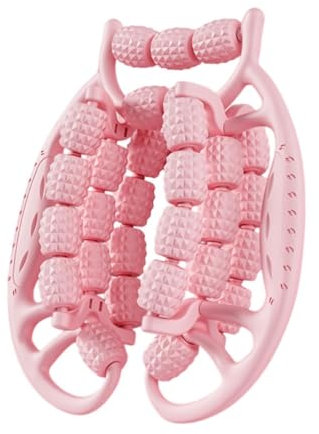 LeeQinersw Rouleau de Massage pour les Jambes, Outil de Massage des Tissus Profonds, Rouleau en Mousse Portable à 360 Degrés pour l'Équipement de Musculation, 29 Roues, Rose