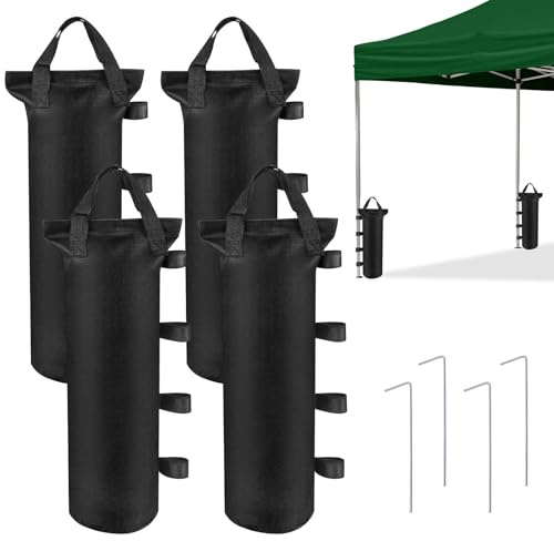 Spetsbst 4 Stück Gewichte für Pavillon, Pavillon Gewichte | 800D Oxford Sandsäcke zum Beschweren mit Fixierter Nagel, Sandsack Beschwerung für Camping Zelte/ Sonnenschirme/ Pavillon