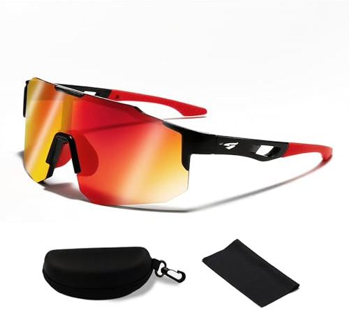Nov.Turadh Polarisierte Fahrradbrille UV400 Damen Herren Sportbrille für MTB Rennrad Fahrrad Ski