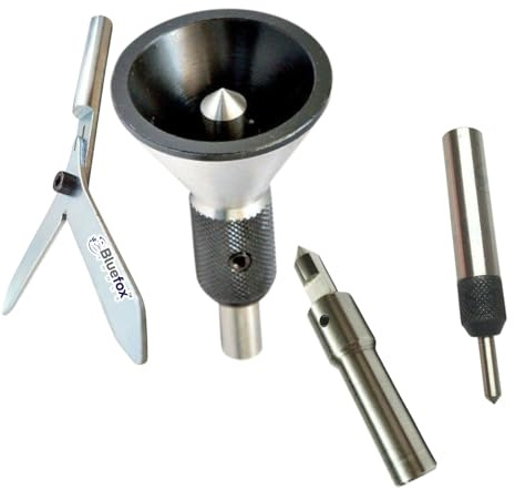 3-Piece Precision Alignment Tool Set – Round Bar Center Finder, Bell Punch & Spring-Loaded Tap Guide