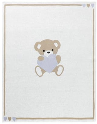 LAWKUL Babydecke 100% Baumwolle niedlicher Bär Empfangen Sie Decke weiche Wickel für Neugeborene Jungen Mädchen 100x80cm