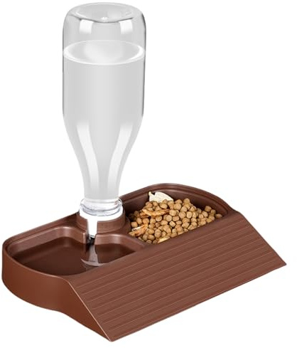Plato de suministro de agua para reptiles, suministro automático de agua para reptiles, plato de alimentación 2 en 1, gran capacidad, accesorios de alimentación automática para tanque, hámster