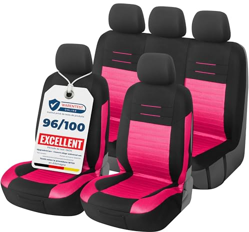 Upgrade4cars Coprisedili Set Universale Versione 2026 Rosa Accessori Auto | Per sedili anteriori & posteriori | Inodore & antiscivolo | Adatto a tutte le stagioni | Qualità collaudata