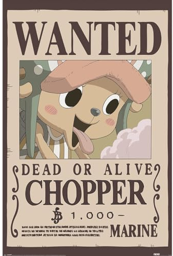 Pyramid International One Piece (Wanted Chopper) Maxi-Poster, Premium-Wandkunst, 90 x 60 cm, offizielles Lizenzprodukt