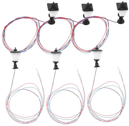 Hohopeti 6 Pezzi Micro Lampioni in Miniatura Per Case Delle Bambole, Decorazione Ornam in Abs Nera, Facili Da Montare, Accessori Per Paesaggi e Diorami, Per Modellismo e Scenografie