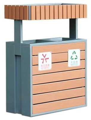 RYUQW3RE Cubo de basura para exterior con tapa Contenedores de basura metálicos for exteriores, jardineras grandes con tapa, clasificados de alta resistencia
