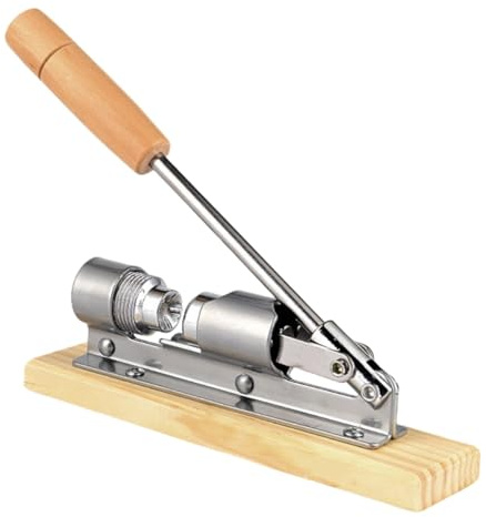 NiuLumea Schiaccianoci manuale con design regolabile per noci pecan, nocciole, mandorle e noci del Brasile, telaio in acciaio resistente e base in legno, 21 x 5 x 9 cm