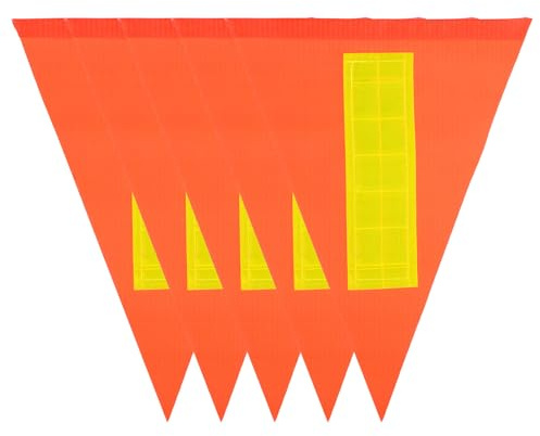 Lurrose Set 5 Pezzi Bandiere di Sicurezza Riflettenti per Bicicletta 21X30X30 CM Bandiere Triangolari Portatili per Ciclismo Alta Visibilità per Segnalazione e Sicurezza Stradale