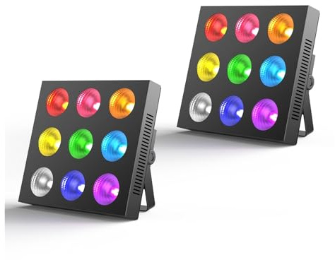 2 luci par a matrice COB a 9 occhi, 9 x 12 W, LED RGBW, luci da palco DMX for DJ, concerti, feste, matrimoni, discoteche, balli